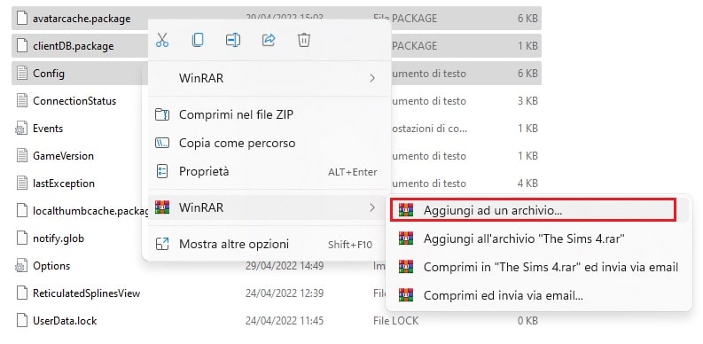 add files to a winrar archive