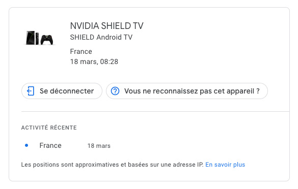 disconnect nvidia shield tv google