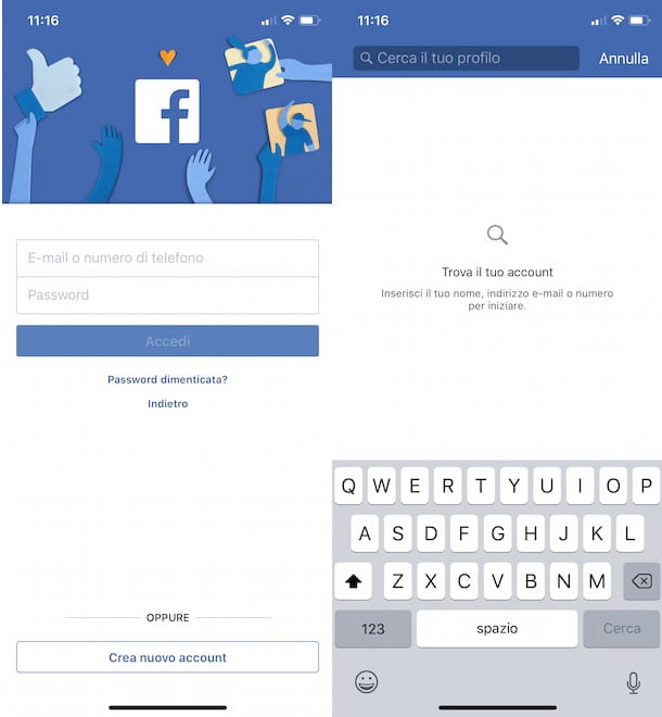 Facebook password recovery from app