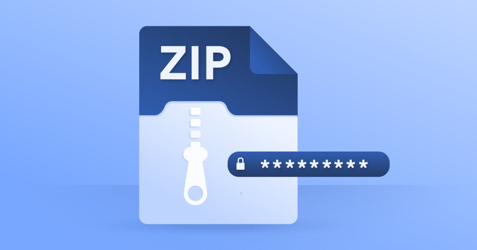 put passwords to zip files